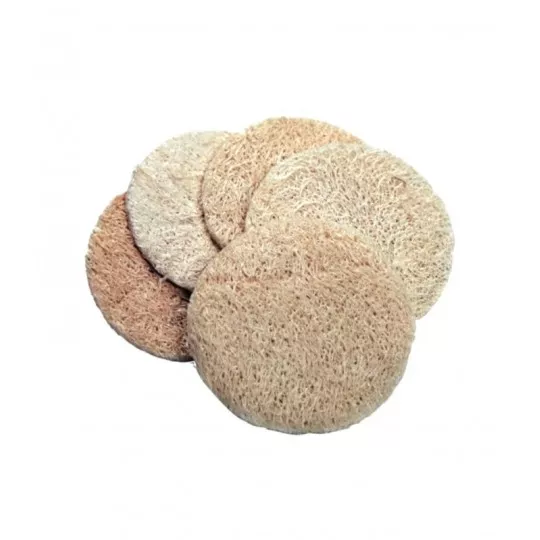 5 discos esfoliantes de bucha esfoliante (luffa) - rosto